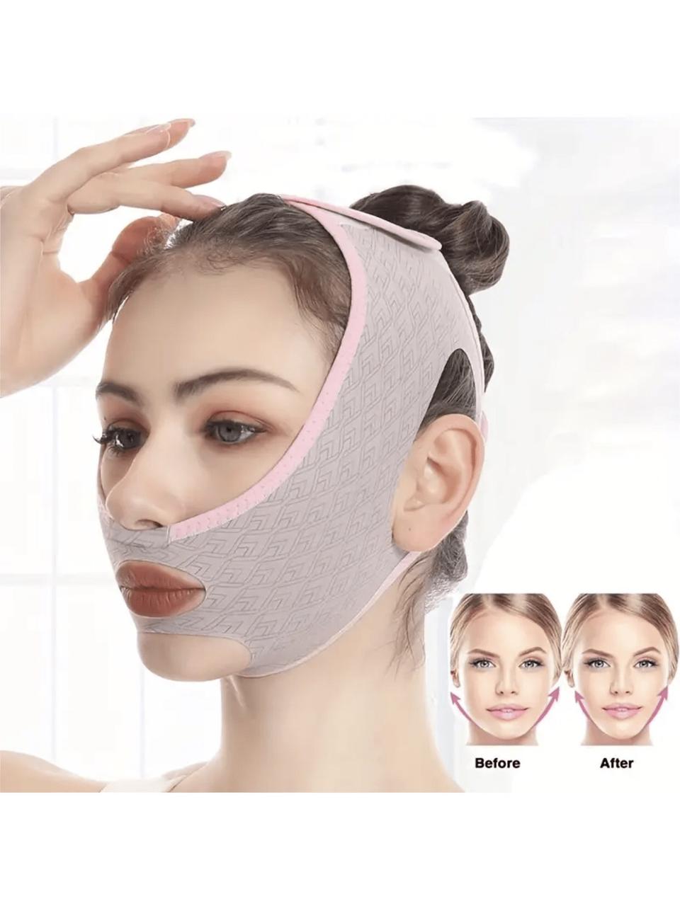 Facial yoga strap for slimming face