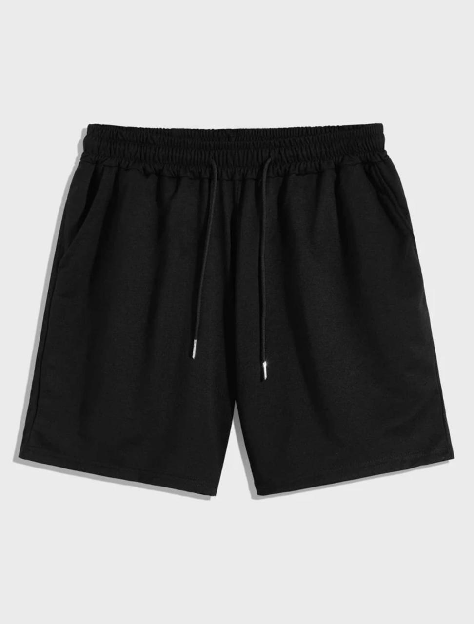 Men Drawstring Waist Solid Track Shorts Sweat Plain