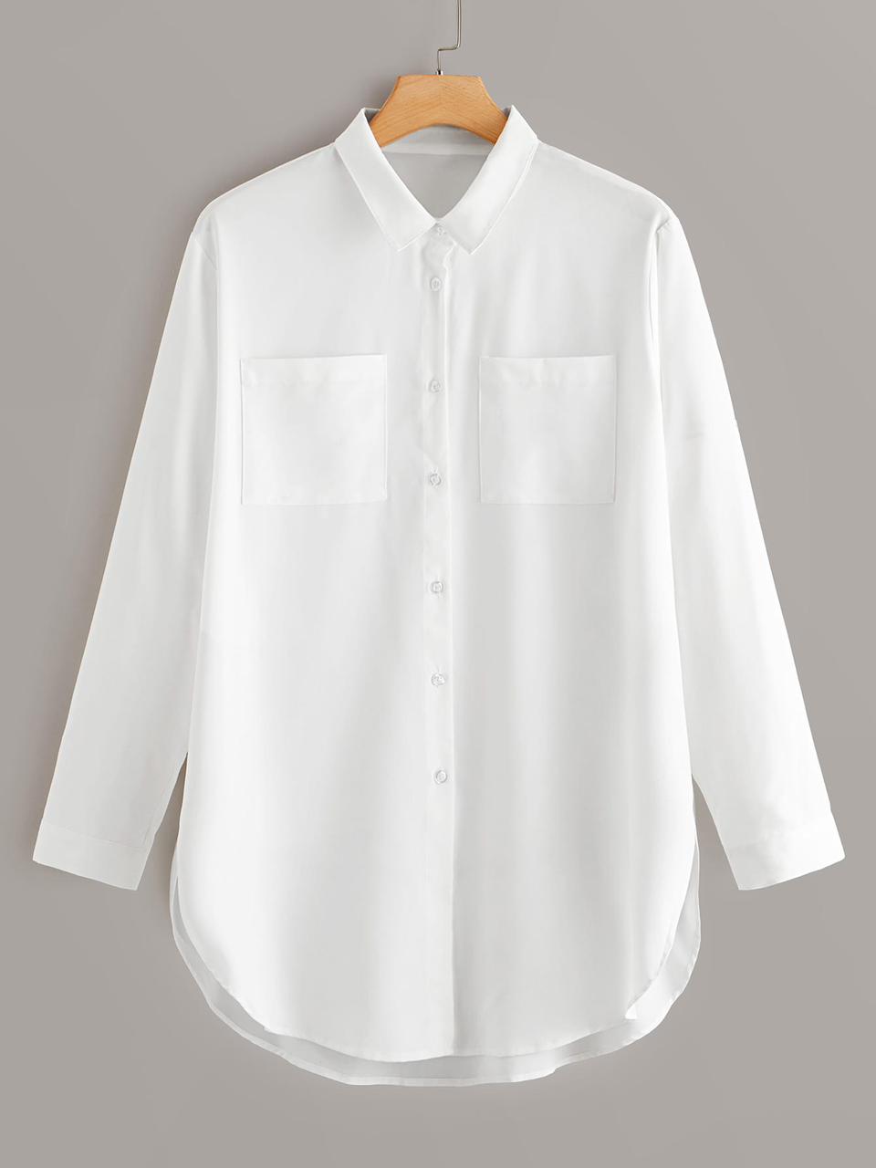 Plus Dip Hem Pocket Shirt