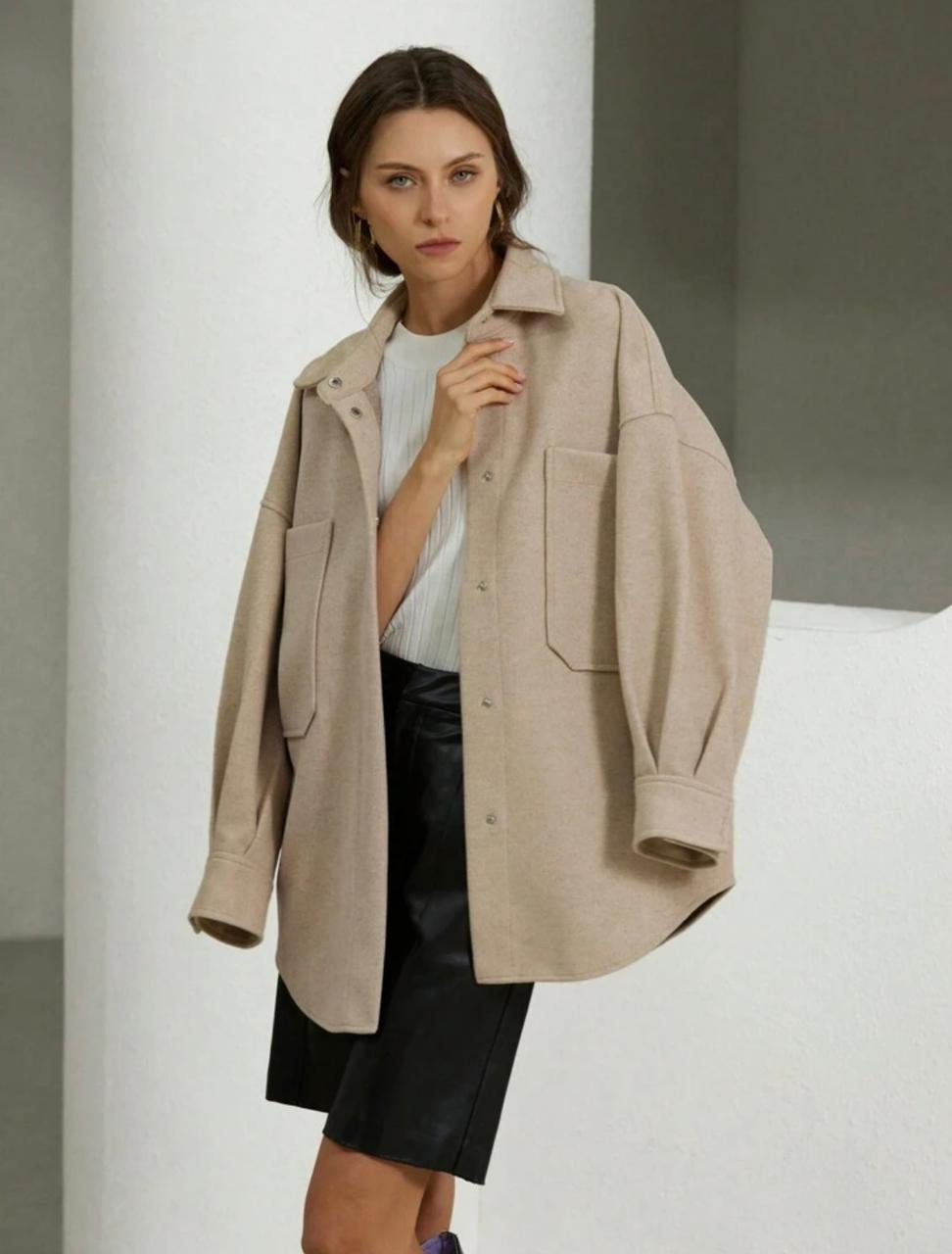 Drop Shoulder Pocket Front Overcoat