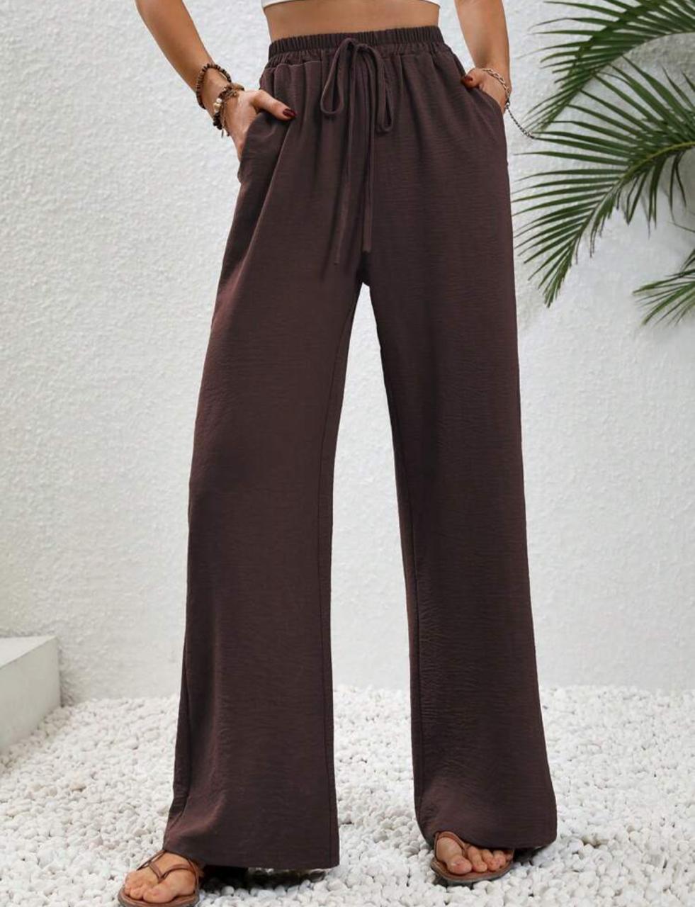 Knot Waist Wide Leg Pants