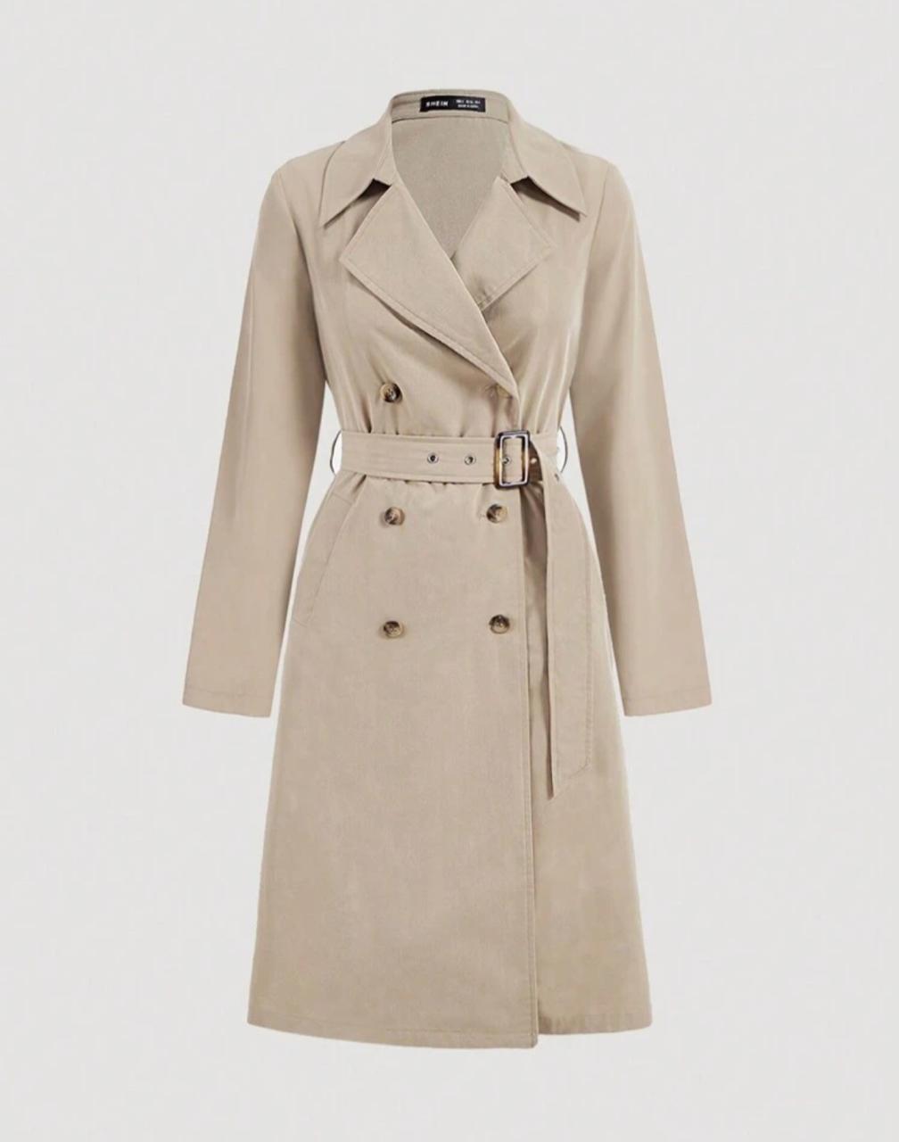 Long-Sleeved Waist Trench Coat