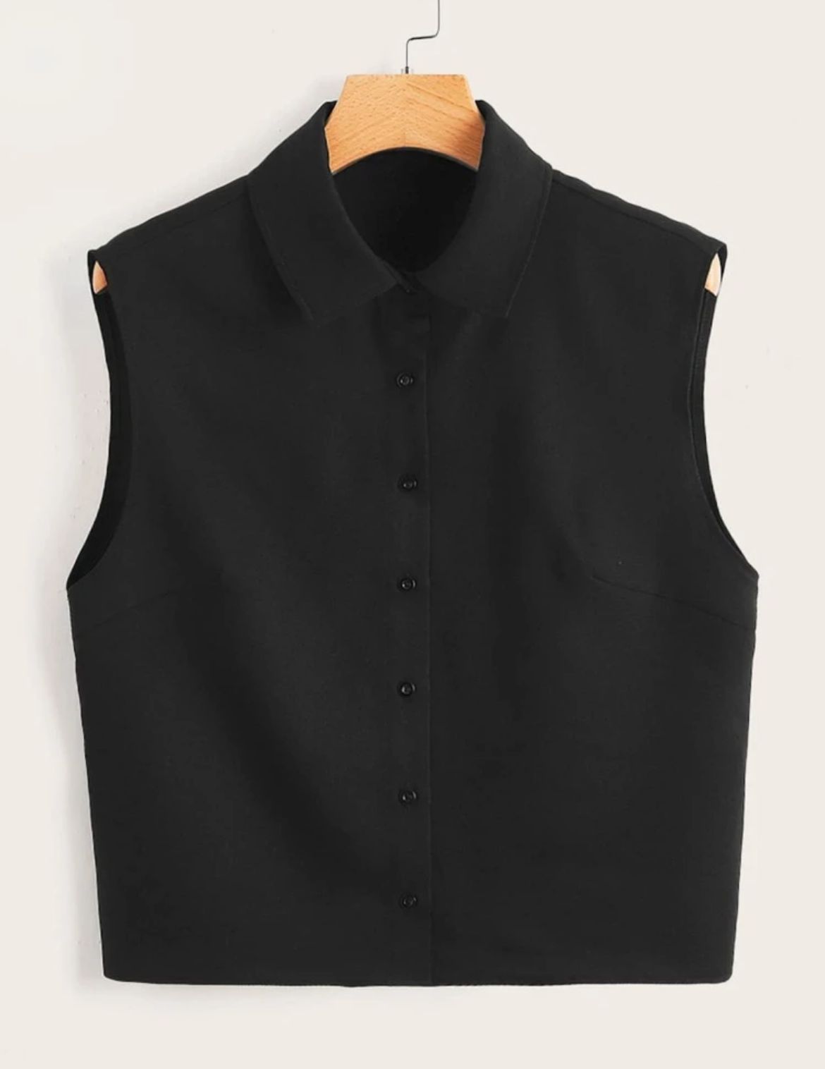 Button Front Sleeveless Shirt