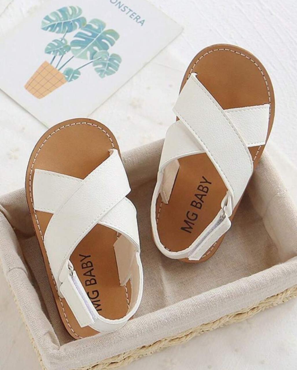 Hook And Loop Flat Slip-On Beach Slippers