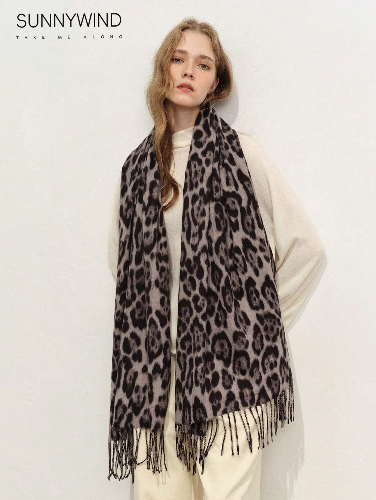 Cozy Animal Print Elegant Thick Leopard Pattern Scarf