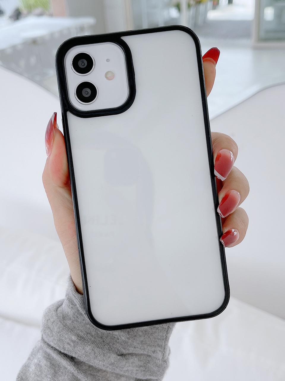 Contrast Frame Clear Phone Case