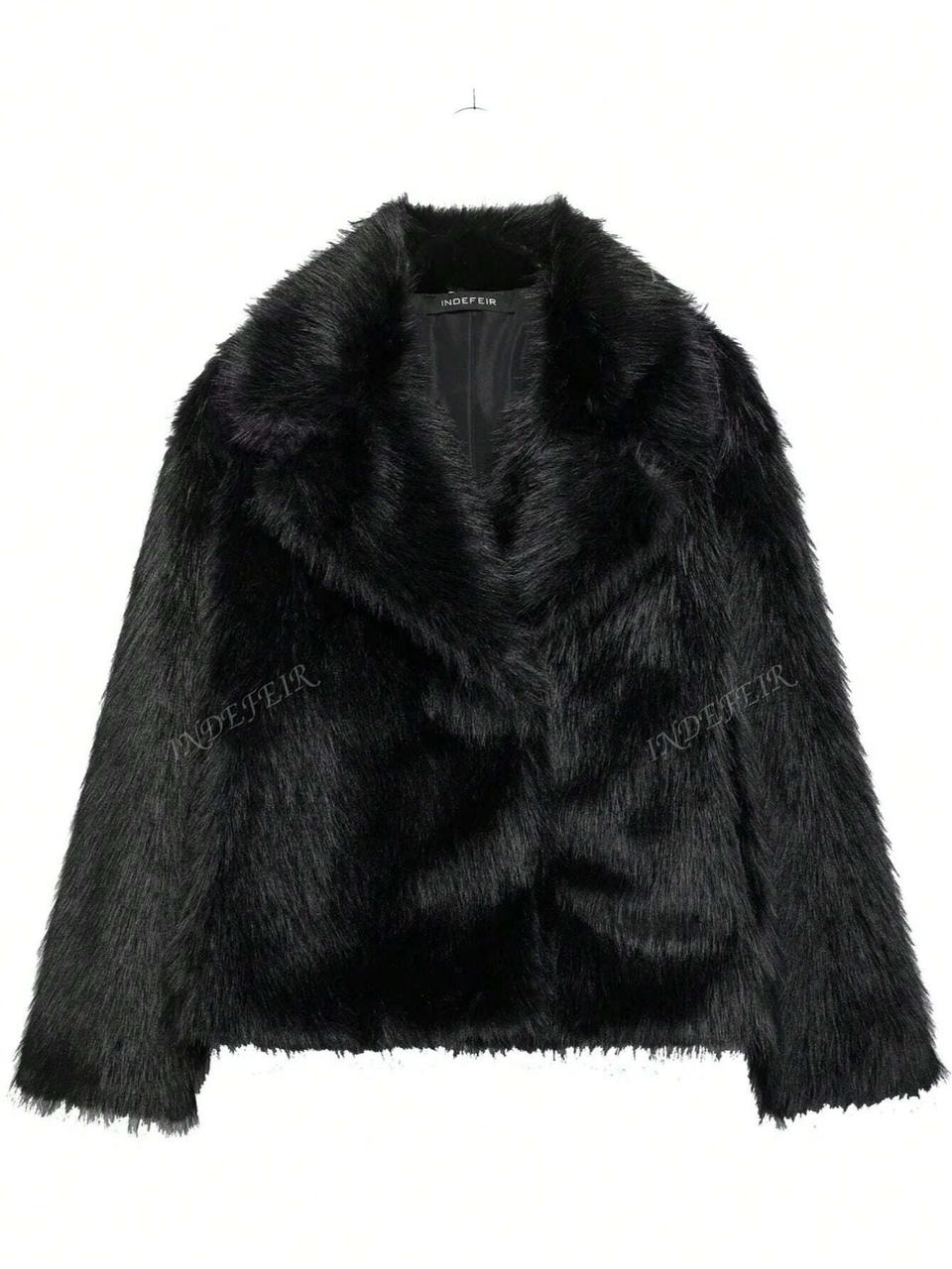 Fluffy Collar Long Coat