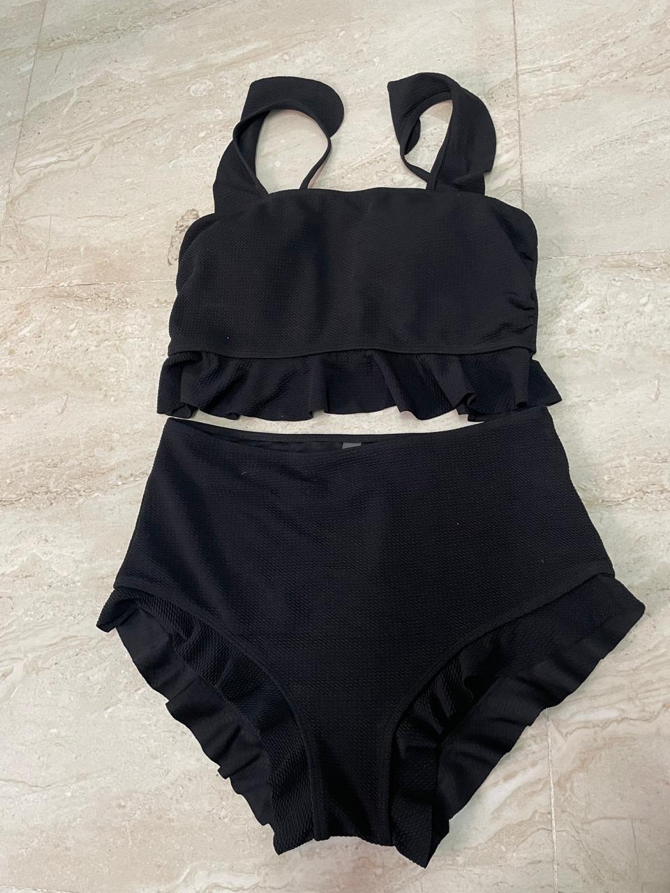 black swimsuit