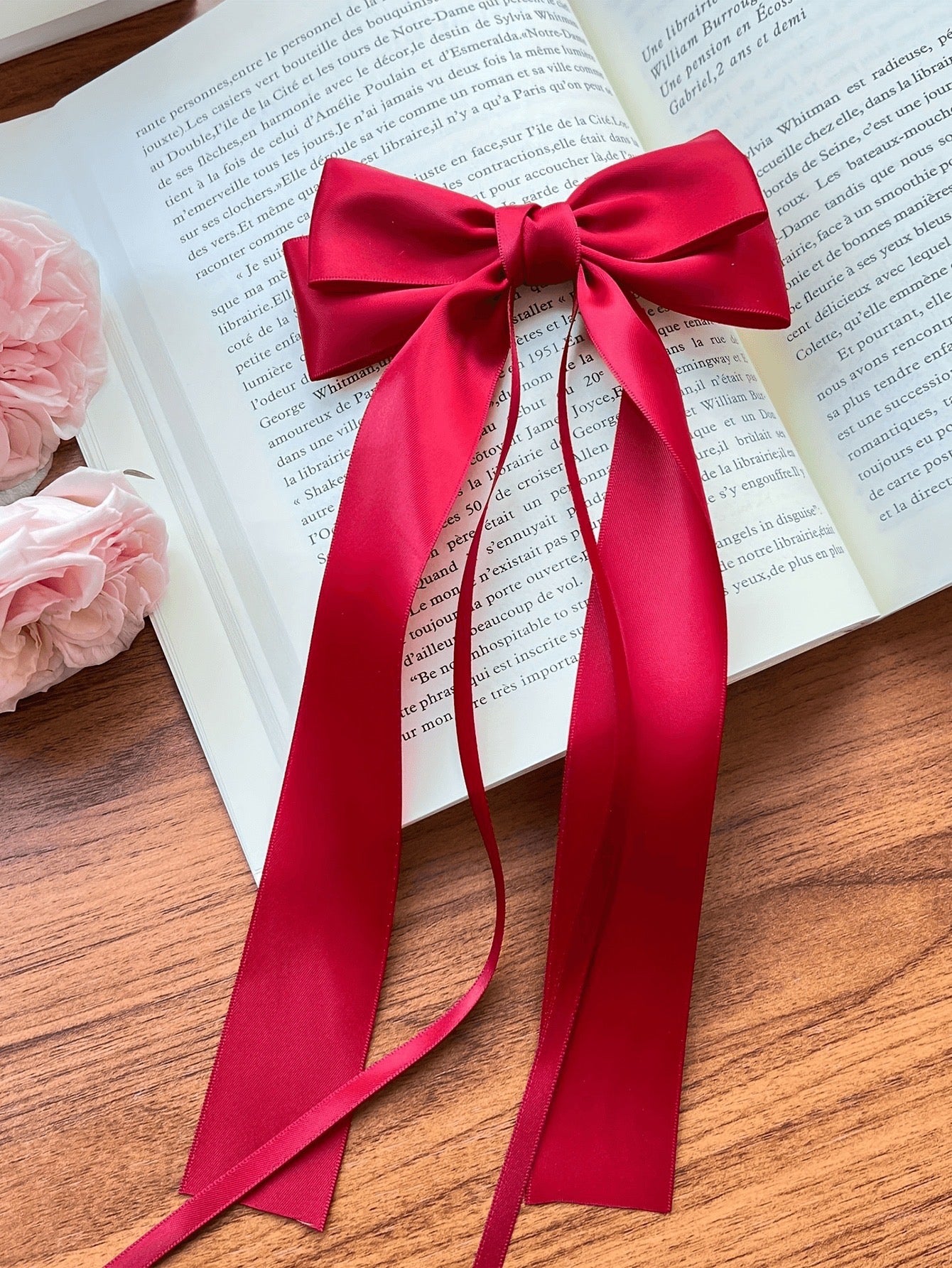 Ribbon bow hair clip