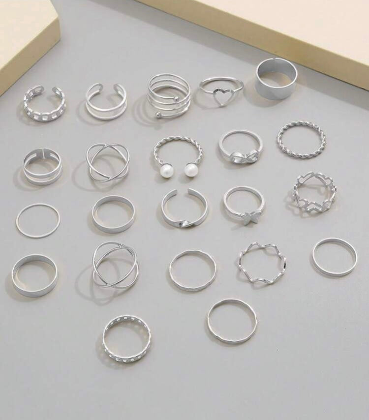 Set faux pearl decor ring