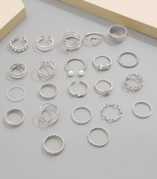 Set faux pearl decor ring