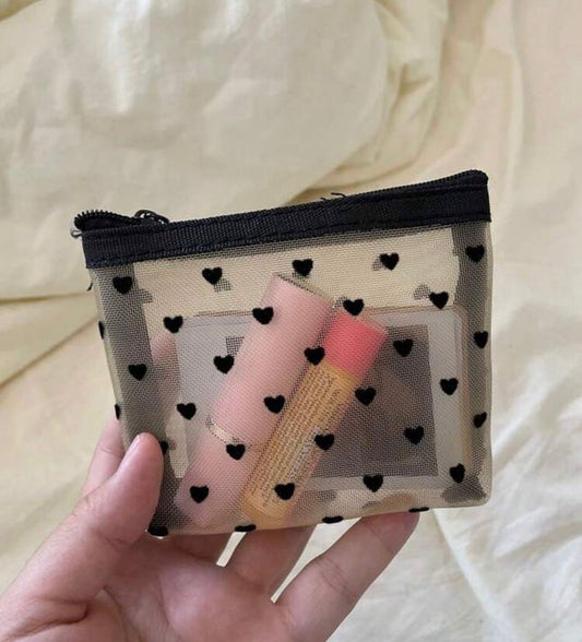 Mini Heart Shape Makeup Bag Wallet