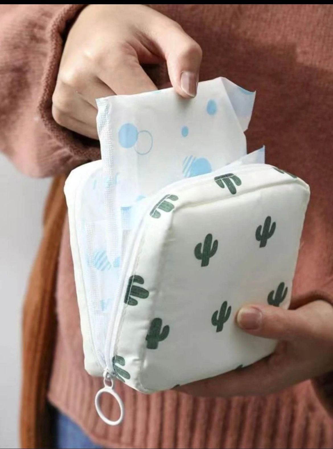 cactus print storage bag