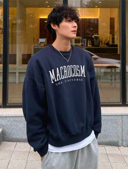 Men Cotton Letter Graphic Drop Shoulder Pullover Without Tee