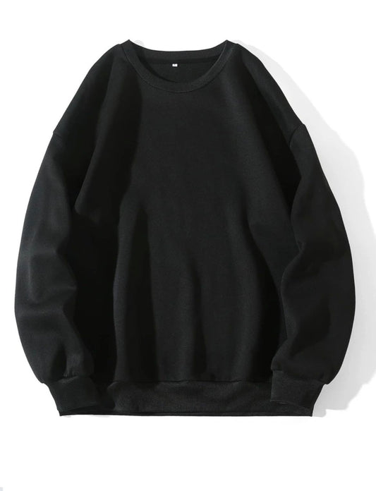 Solid Drop Shoulder Sweatshirt,Long Sleeve Tops