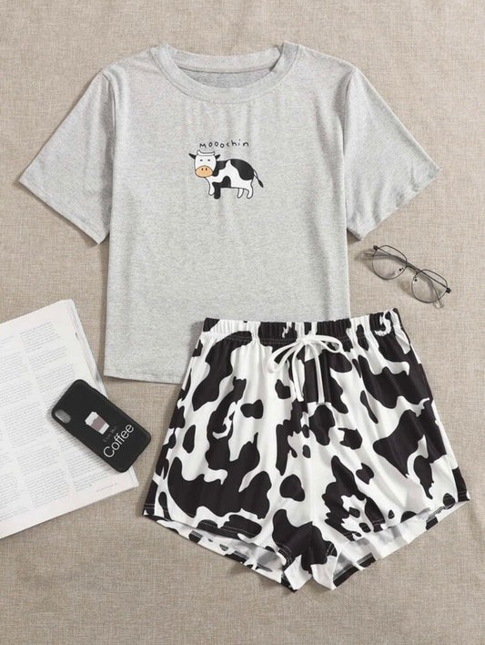 CoupledUp Cartoon & Letter Graphic Pajama Set