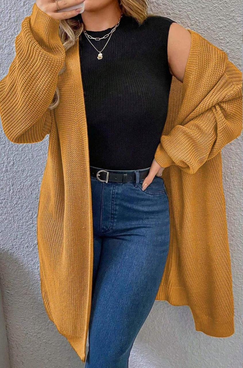 Plus Size Open Cardigan Sweater
