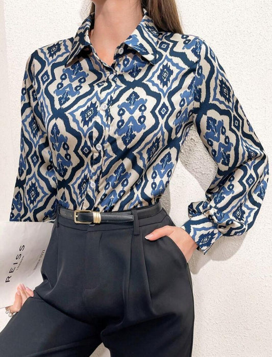 Full Print Long Sleeve Shirt , Long Sleeve Tops