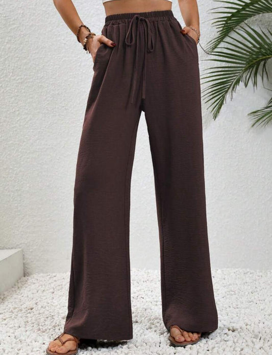 Knot Waist Wide Leg Pants