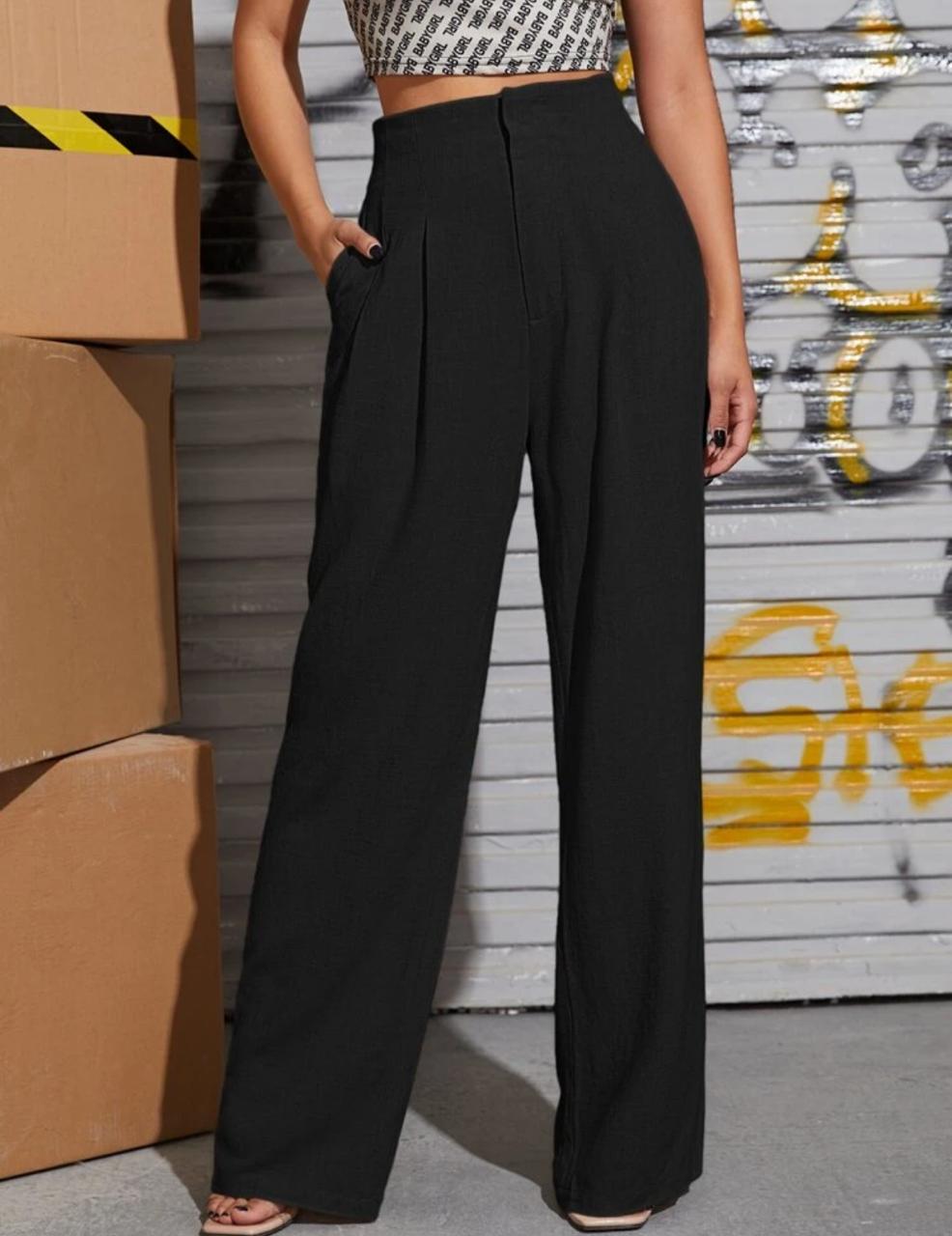 Slant Pocket Wide Leg Pants