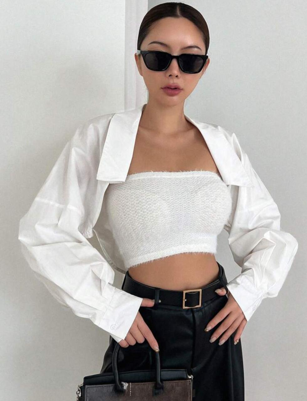 Solid Color Drop Shoulder Shirt