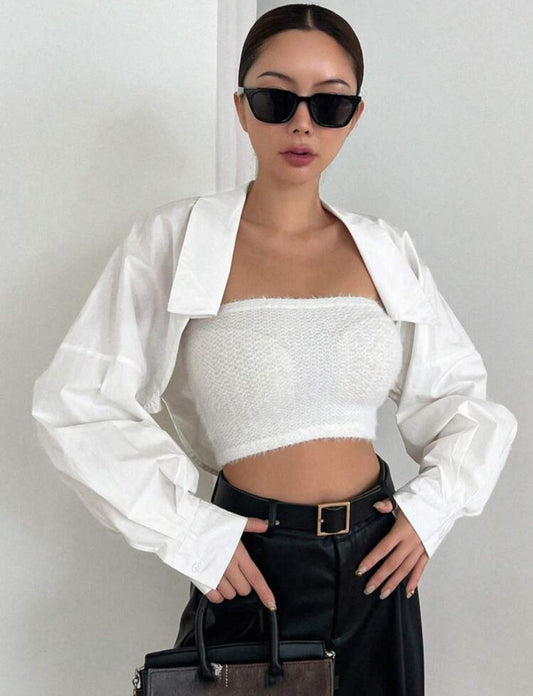 Solid Color Drop Shoulder Shirt
