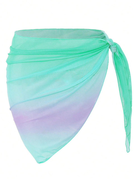 Ombre Knot Side Cover Up Skirt