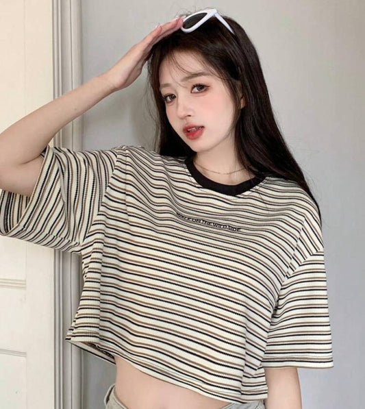 Casual Short Striped T-Shirt