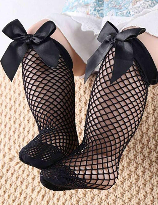 Fashionable Summer Mesh Socks Decorated With Bow