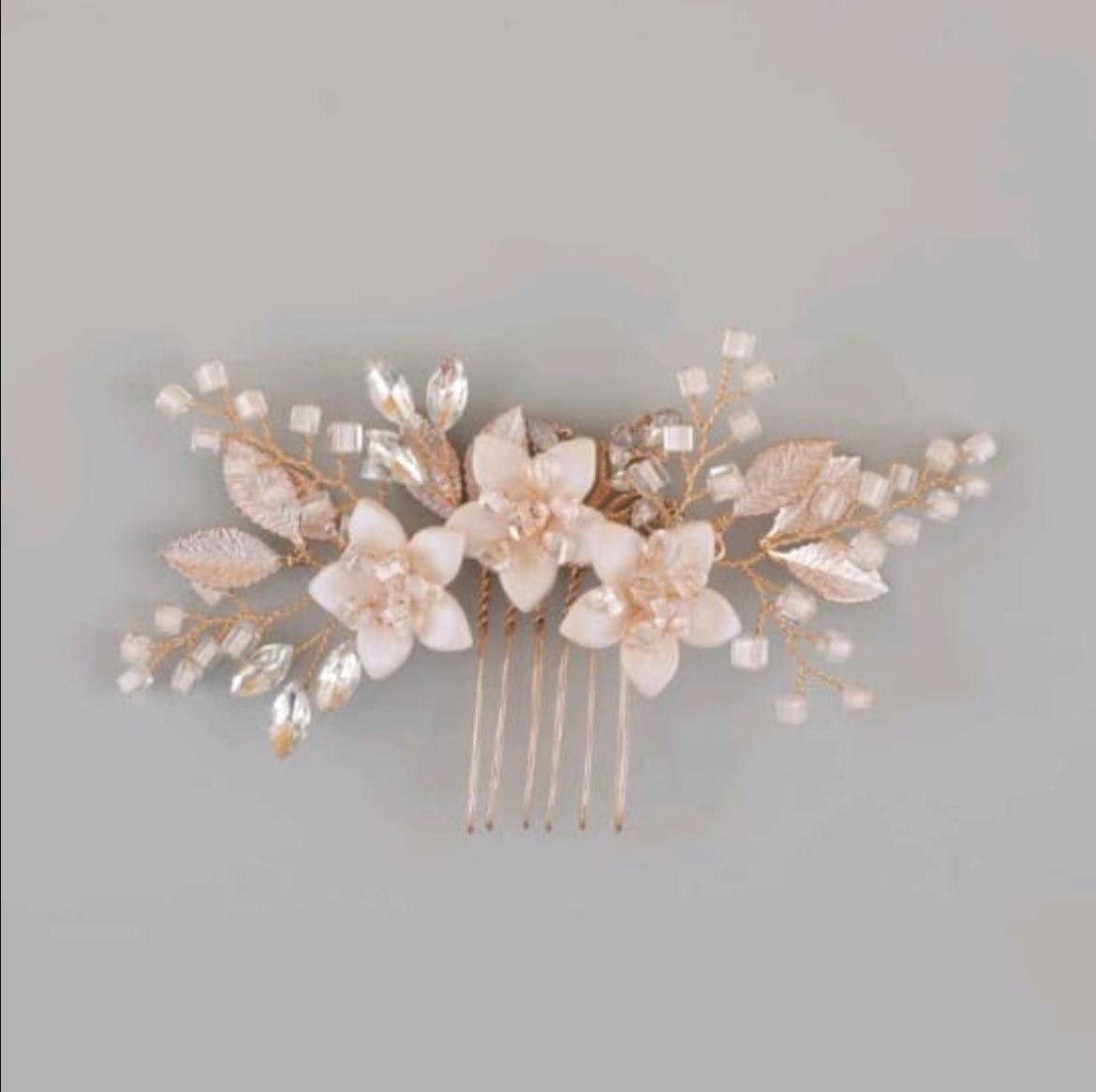 Flower Decor Bridal Hair Comb Boho