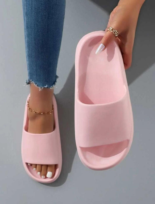 Fashion Colored Minimalist Thick Sole Anti-Slip Unisex Casual Slippers