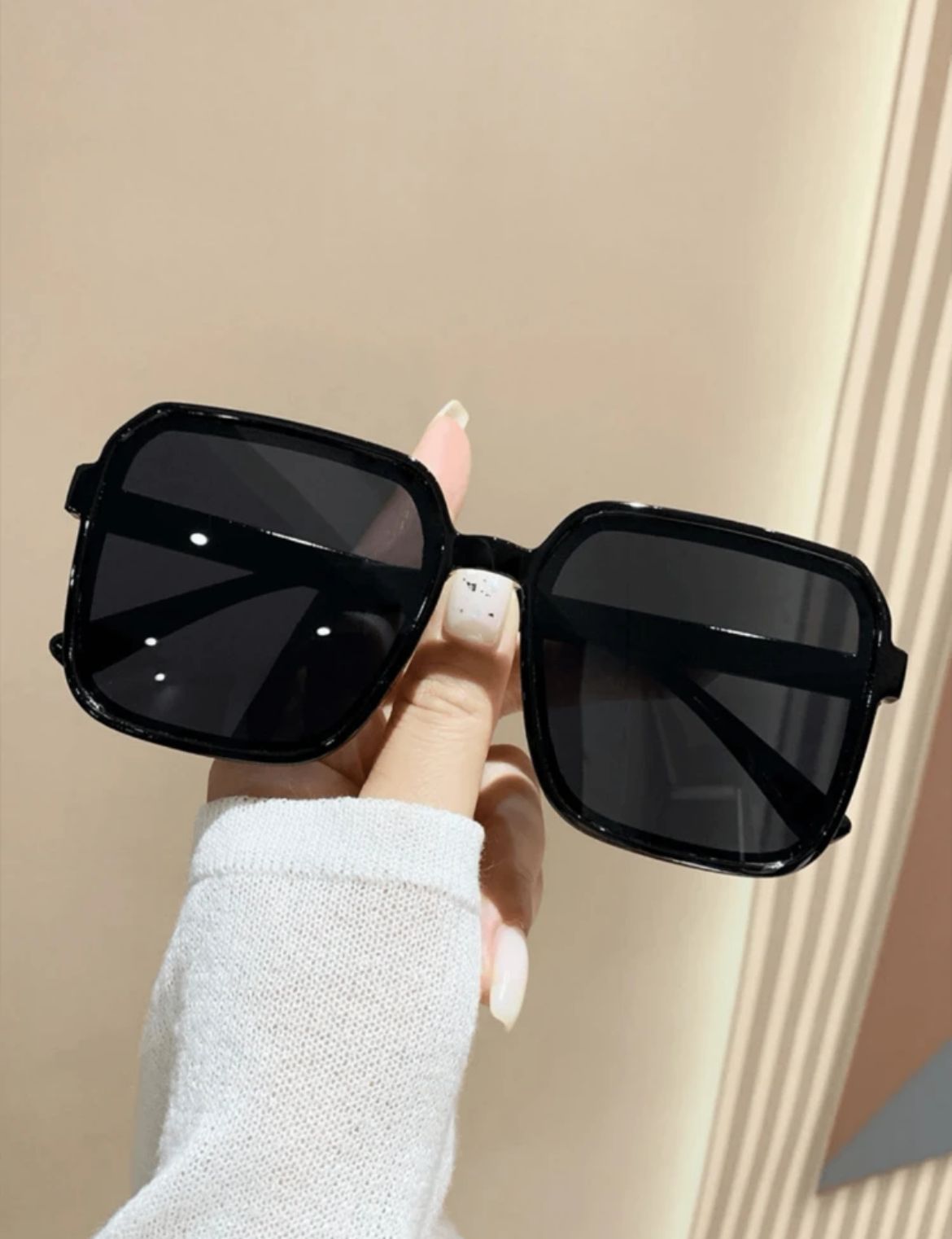 Oversized Black Square Frame Glasses