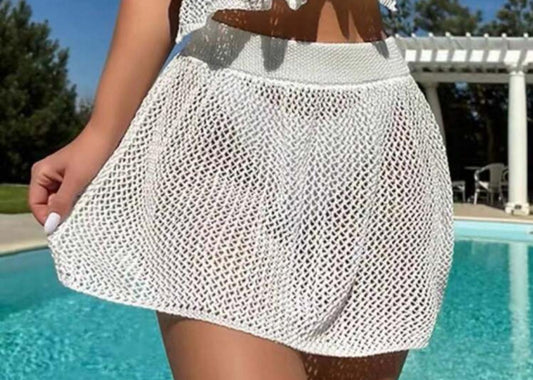 Ruffle Hem Halter Knit Skirt