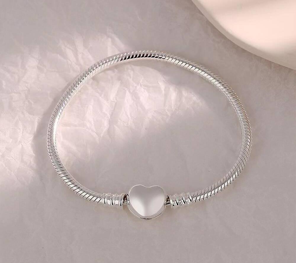 Simple Style Heart Shaped Stainless Steel Braclelet