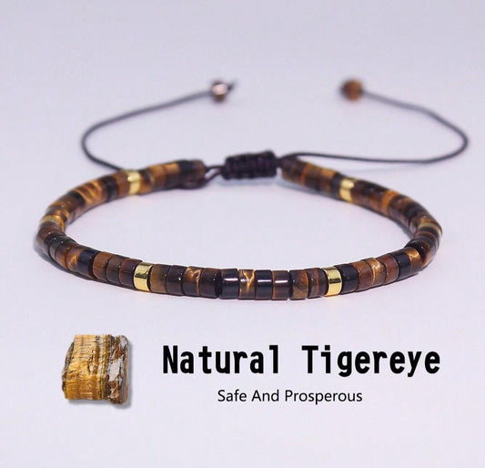 Natural Stone Beads Woven Bracelet