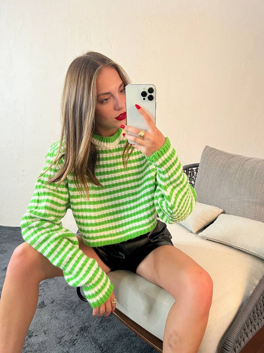 green pullover