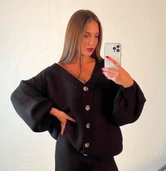 black cardigan