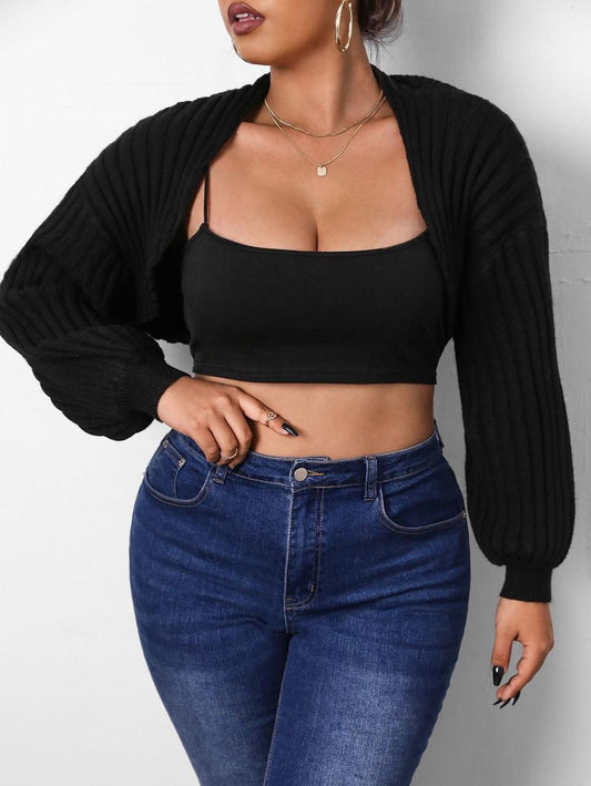 Open Front Crop Cardigan