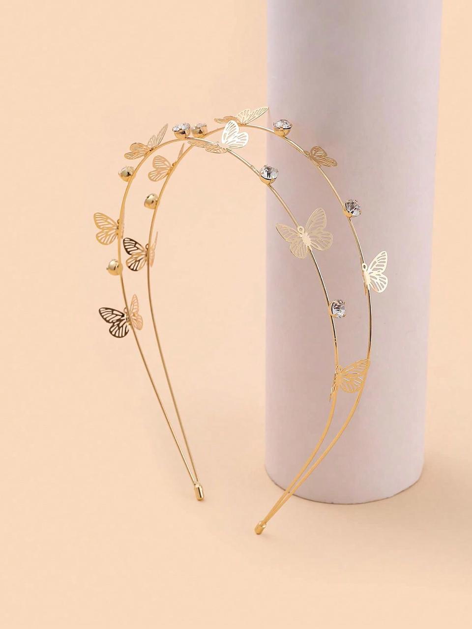 girl rhinestone and butterfly decor headband