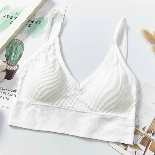 Solid Color Rib Knitted Backless Camisole