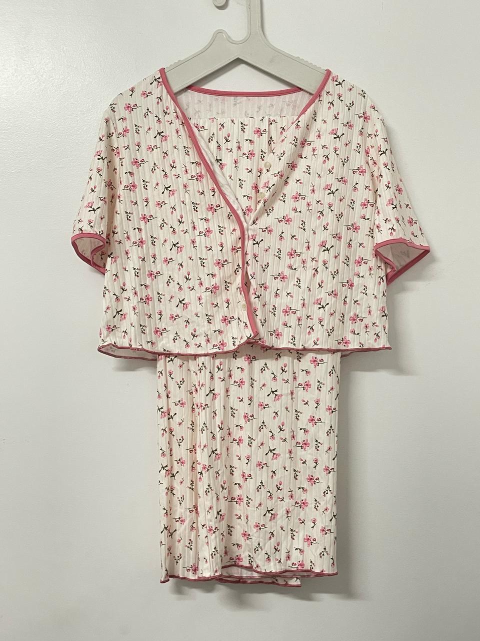 flower print pajama 2pcs