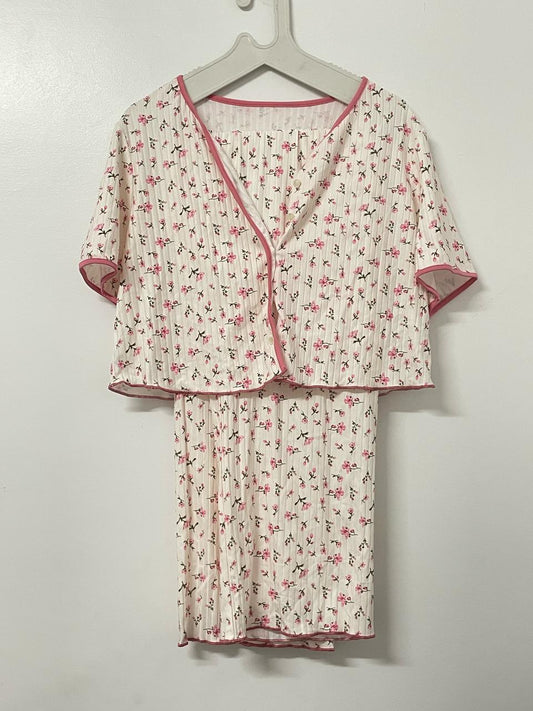 flower print pajama 2pcs